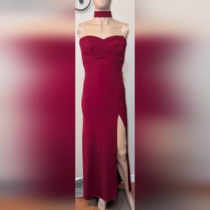 Strapless Wine Dress